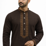 Brown Embroidered Panjabi