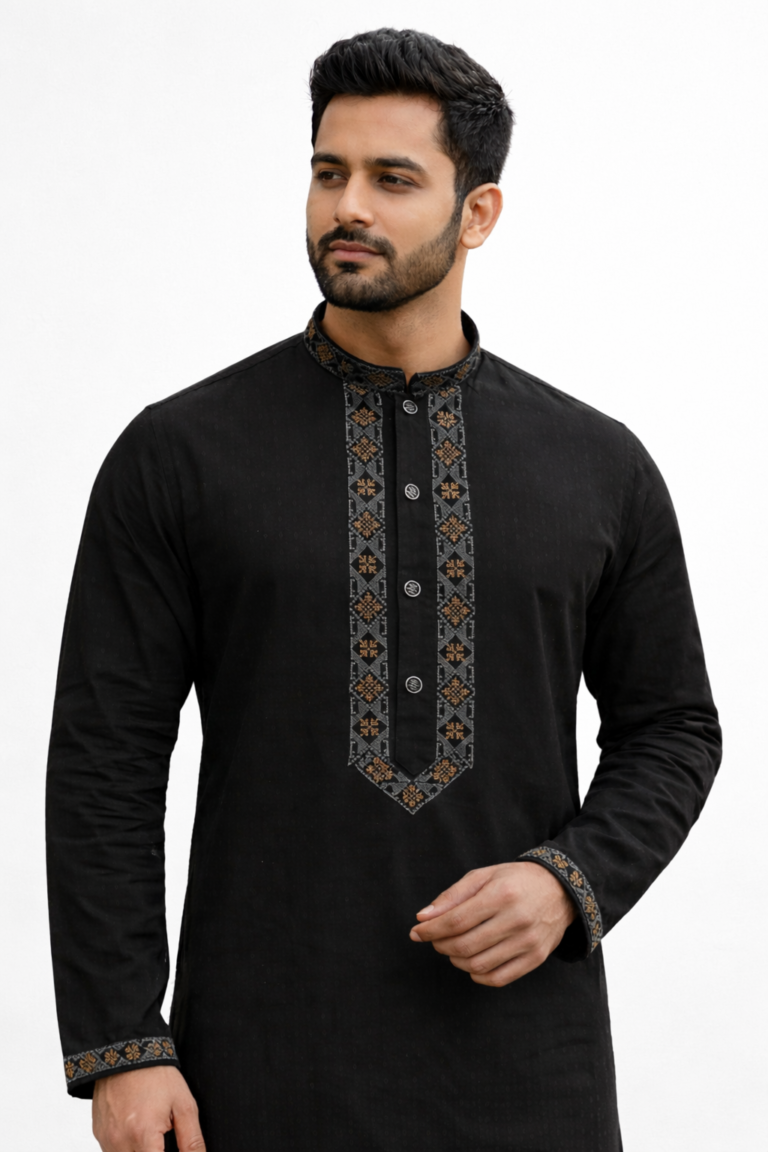 Black Cotton Panjabi