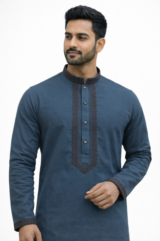 Deep Teal Blue Panjabi