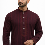 Maroon Cotton Panjabi