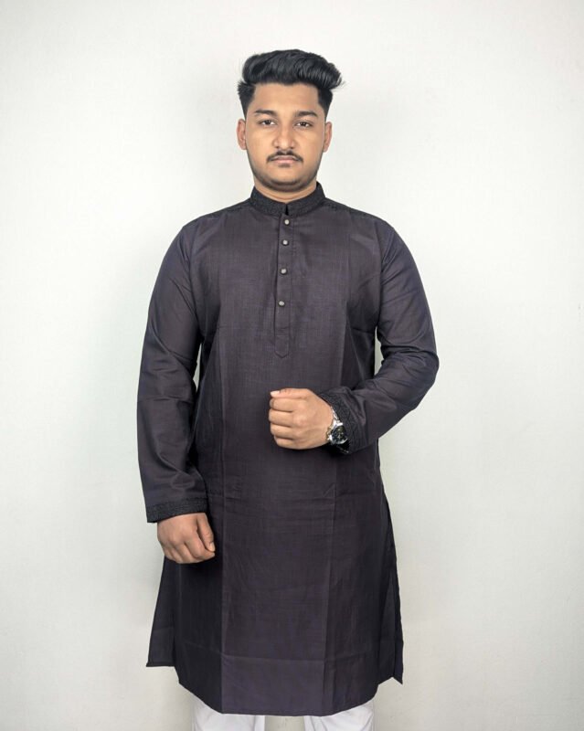 Premium Purple Cotton Blend Punjabi