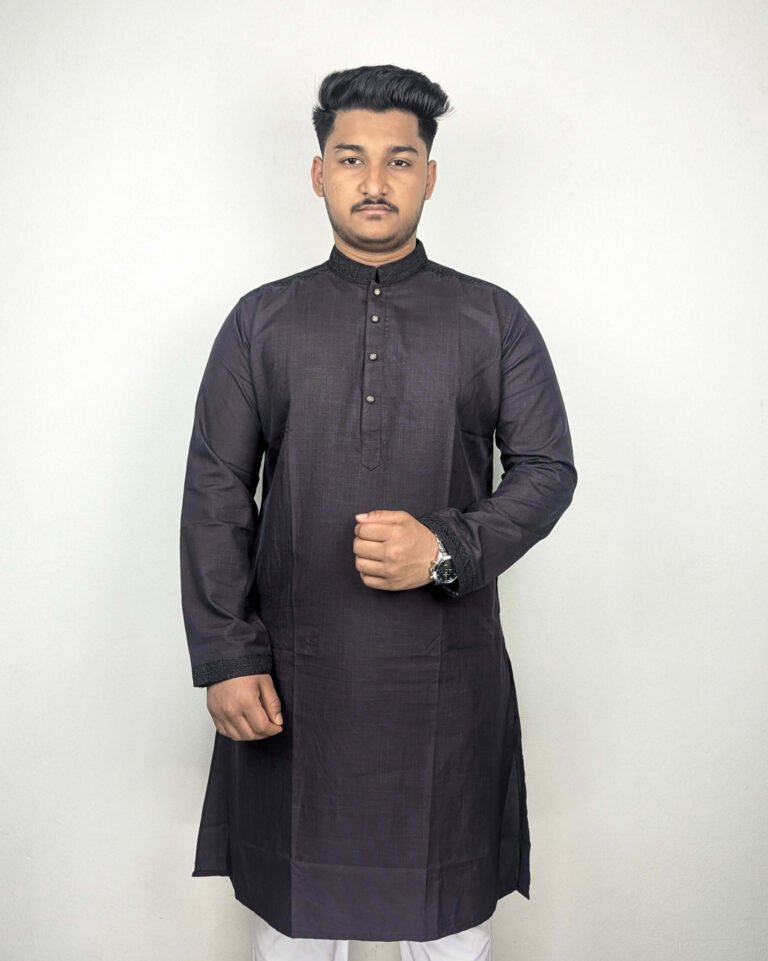 Premium Purple Cotton Blend Punjabi