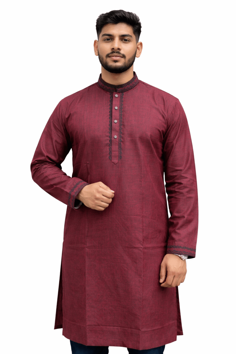 Maroon Embroidered Punjabi