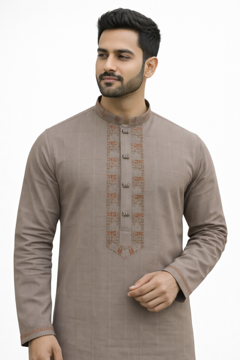 Textured Cotton Panjabi