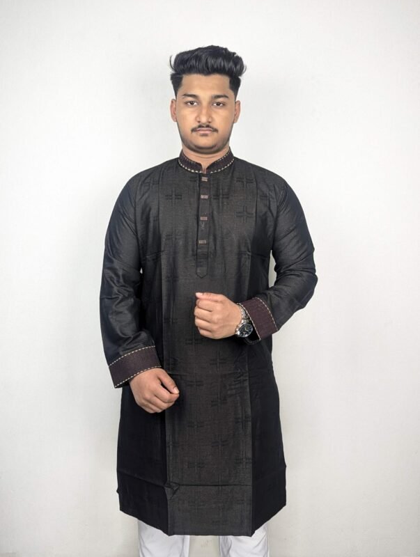 Premium Black Designed Punjabi