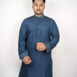 Deep Blue Textured Punjabi