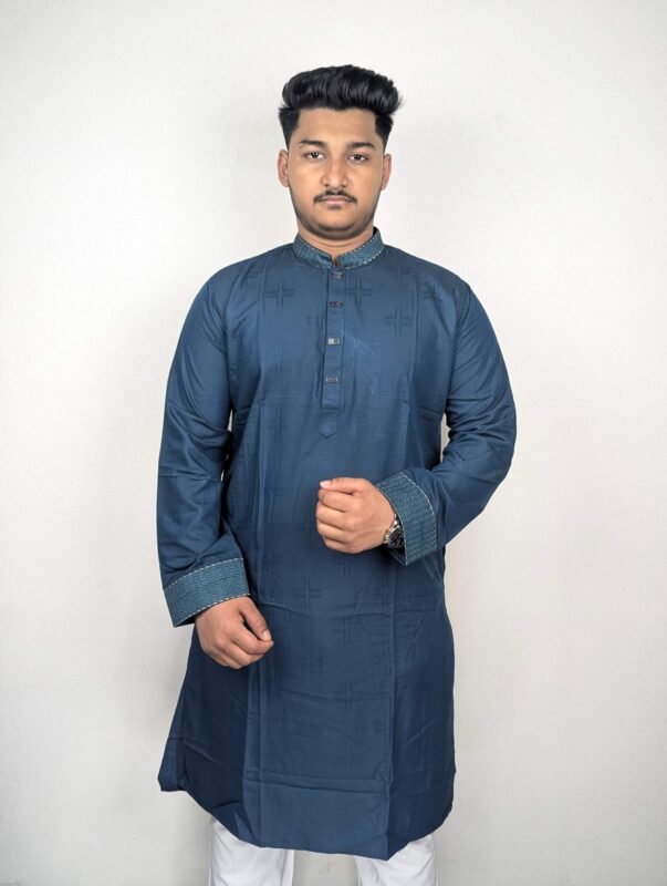 Deep Blue Textured Punjabi
