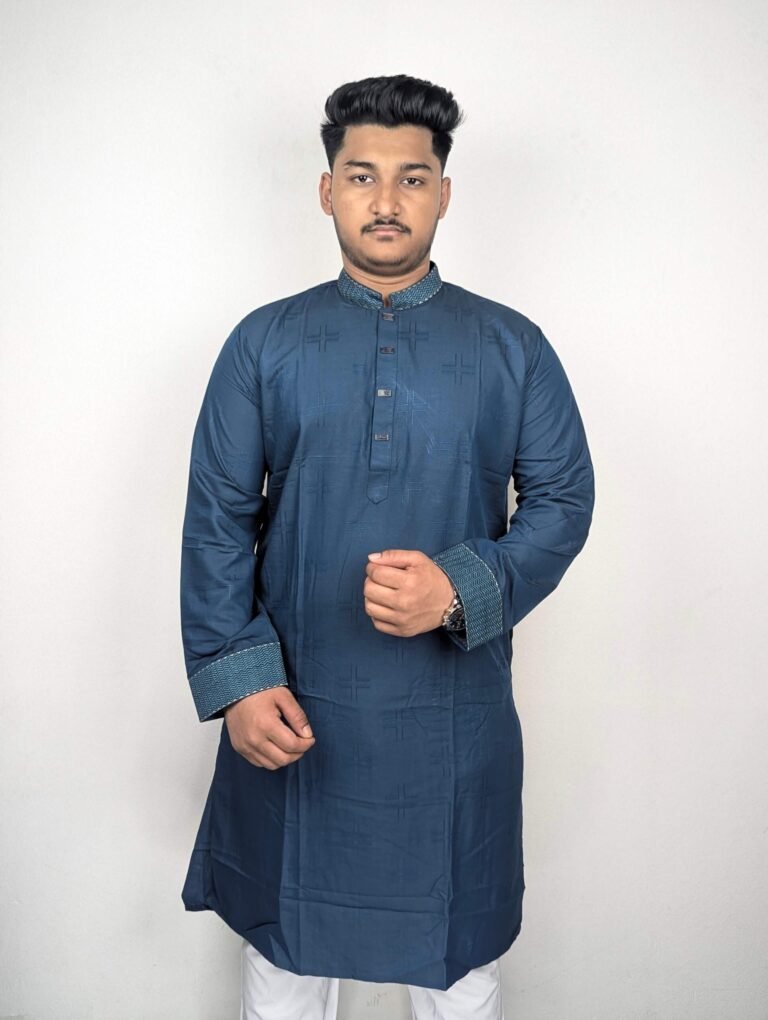 Deep Blue Textured Punjabi
